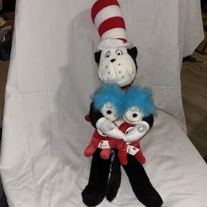 Thing One And Two and Cat in a Hat ‎ Large 24" Plush Dr Seuss